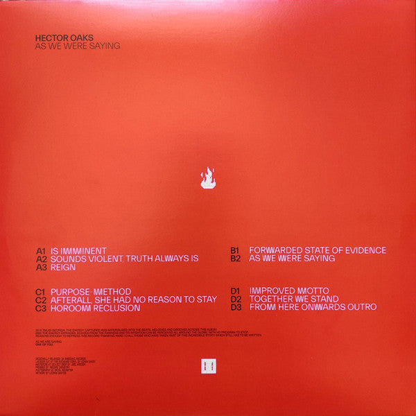 Héctor Oaks : As We Are Saying (2x12", Album, Gat)