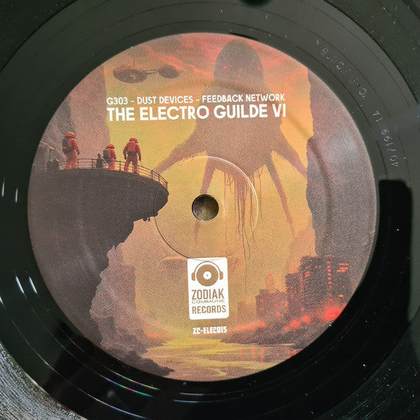 G303, Dust Devices, Feedback Network : The Electro Guilde VI (12", EP, Ltd, Wit)