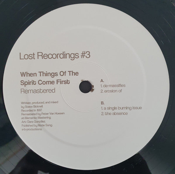 Steve Bicknell : Lost Recordings #3 - When Things Of The Spirit Come First (12", RE, RM)